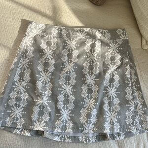 Ripskirt Hawaii Gray and White Floral Mini Skirt